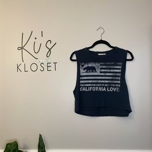 Blue California Love Crop Top